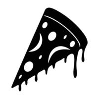a slice of pizza with a dripping drip on it vector