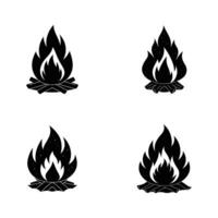 four different types of bonfires on a white background vector