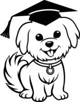 Academic Achievement for Puppy line art vector