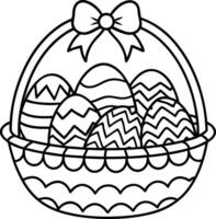 Basket of Easter Eggs with Bows vector