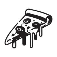 A slice of pizza with a dripping liquid on it vector
