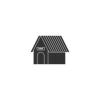 Silhouette Simple Minimalist Design of a Small Wooden Pet House vector