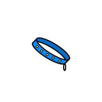 Blue Pet Collar with Golden Rivets on White Background vector