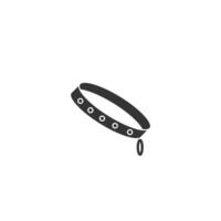 Silhouette Pet Collar with Golden Rivets on White Background vector