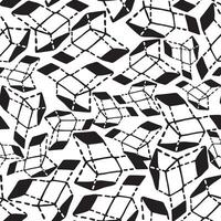 seamless pattern with three projection in hand drawn style vector