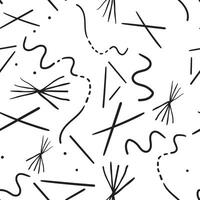 seamless pattern with abstract lines and point in hand drawn style vector