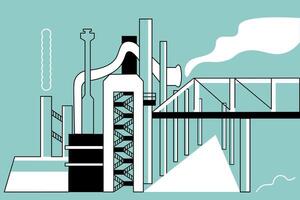graphic abstract composition urban factory in retro futurism style vector
