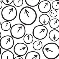 seamless pattern with clocks in hand drawn style vector