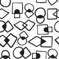 seamless pattern with shapes in hand drawn style vector