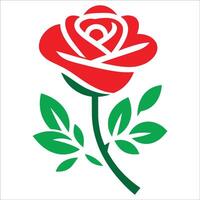Valentine's Day Red Rose Design On White Background vector