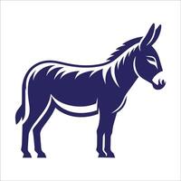 Simple Flat Donkey Icon Silhouette Design On White Background vector
