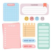Cute bullet journal element. Pepar notes daily planner and to do list. Scrapbook memo sticker illustration vector