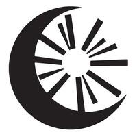 Crescent Moon and Sun Rays vector