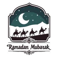Ramadan Mubarak Desert Scene vector