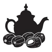 Dates and Teapot vector