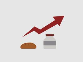 This image features a red arrow pointing upwards vector