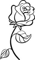 Outline rose icon vector