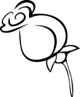 Outline rosebud icon vector