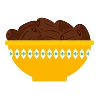 Key Ramadan Items like Mosque, Crescent, Dates, and Prayer Beads vector