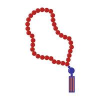 Key Ramadan Item like Mosque, Crescent, Dates and Prayer Beads. vector