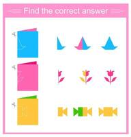 Educational game for kids. Need to find the correct answer. For websites and for printing. vector