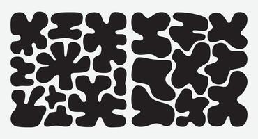Abstract Black Blobs Shapes. Organic Blob Shape Collection. Modern Abstract Blob Silhouettes. vector