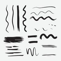 Wavy, Curved, and Zigzag Line Art Collection Ink Brush Stroke Lines and Shapes Set vector