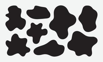 Modern Abstract Blob Silhouettes. Irregular Ink Splash Elements. vector