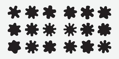 Abstract Black Ink Blobs Set vector