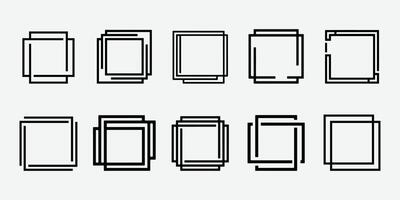 Modern Geometric Square Frames. Geometric Frame Patterns. Creative Geometric Square Shapes. vector