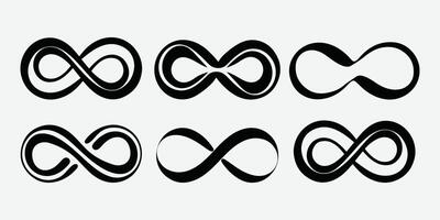 Infinity Symbol Silhouette. Endless Infinity Silhouette. Infinity Loop Outline. Continuous Infinity Icon. vector