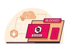 Laptop System Error Warning Virus Attacked for Cyber Crime Concept Illustration vector