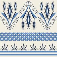 Folk Print Design Ethnic Seamless Pattern Floral Ornament Patterns Flower Geometric Textile Design. vector
