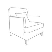 armchair line art on white background vector
