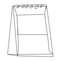 Single line art table calendar Month Date continuous drawing of outline vector