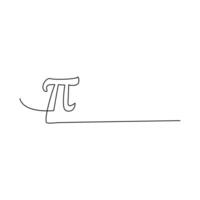 single line art of happy pi day good for pi day celebrate. line art. illustration. vector