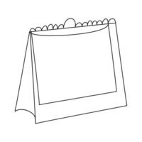 One line table calendar continuous art drawing and single outline illustration vector