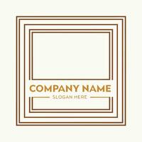 a square logo with a brown frame white background vector