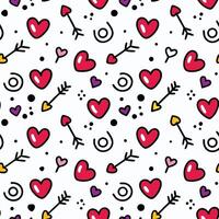 a pattern with hearts and arrows on a white background white background vector