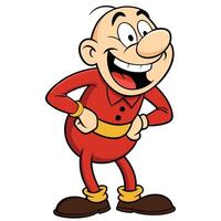cartoon character of a man in red and yellow white background vector