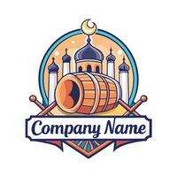 muslim arabic logo design white background vector
