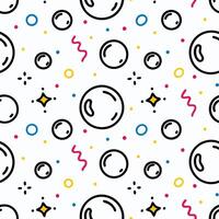 seamless pattern with colorful circles and bubbles white background vector
