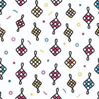 a pattern with colorful squares and circles white background vector