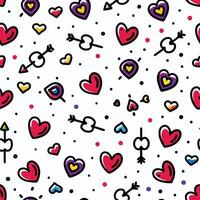 seamless pattern with hearts and arrows,, vector