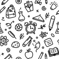back to school seamless pattern with school white background vector