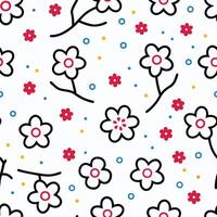 a pattern with flowers and leaves on a white background , vector