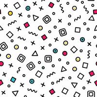 seamless pattern with geometric shapes and lines white background vector