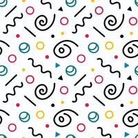 seamless pattern with shapes and lines white background vector