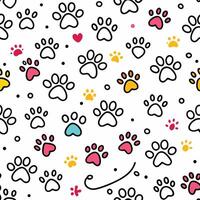 seamless pattern with prints and hearts, vector