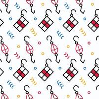 seamless pattern with fishing hooks and lines white background vector